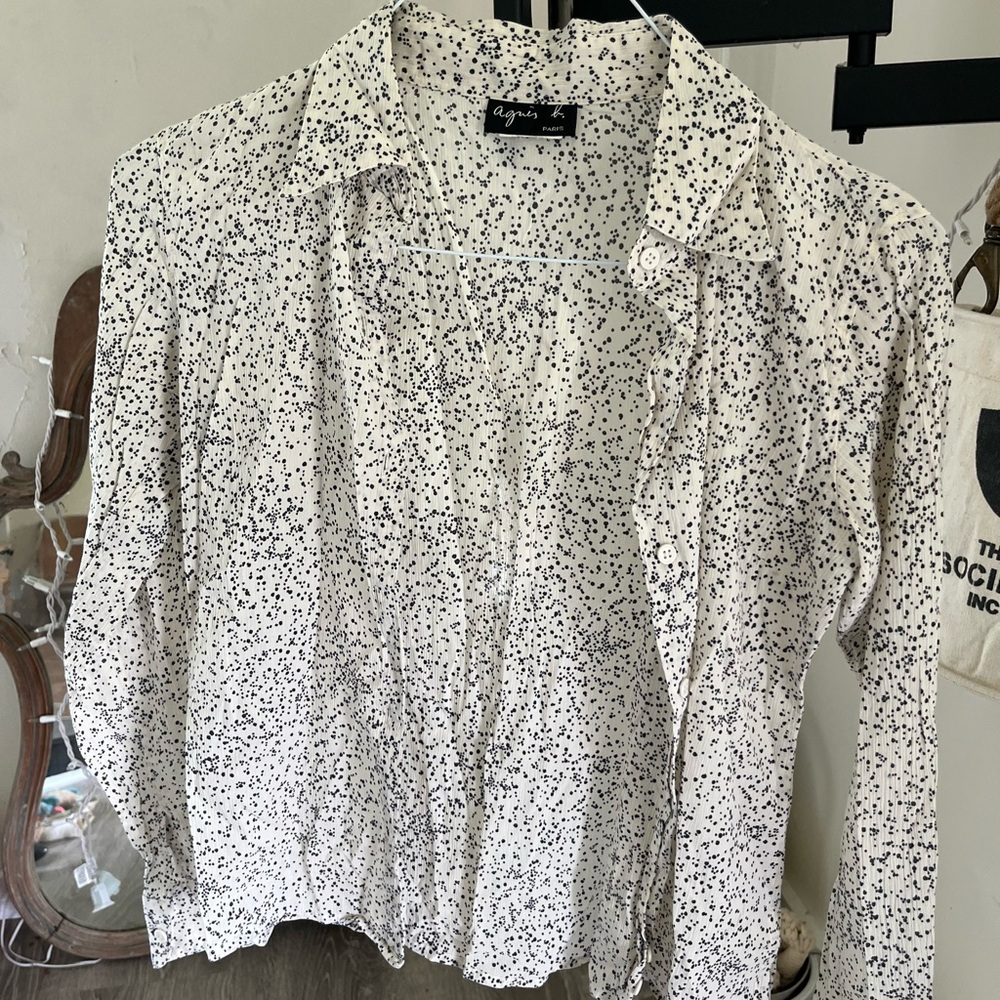 Agnes B. Black and White Blouse